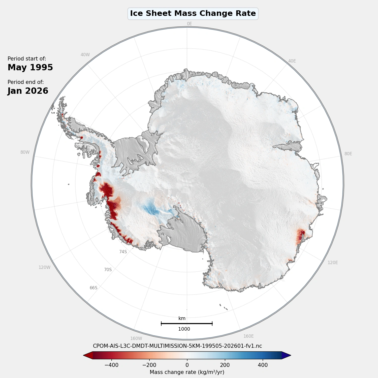 Antarctica dM/dt Map